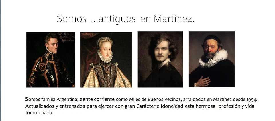 Cuatro retratos históricos de la lámina Somos antiguos en Martínez